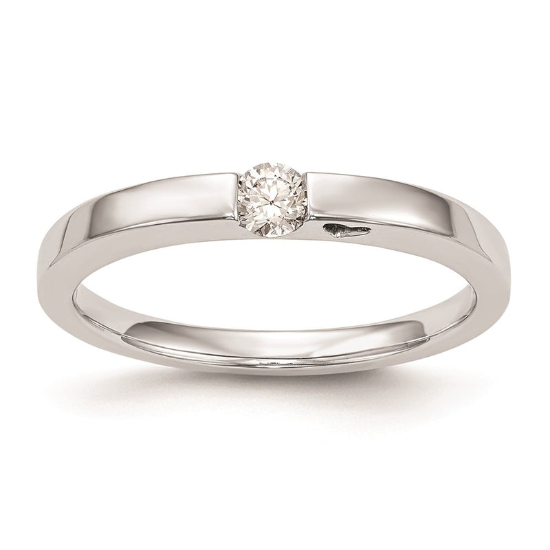 14K White Gold Complete Real Diamond Promise/Engagement Ring