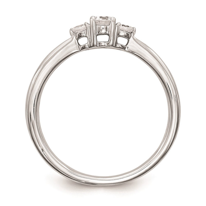 14K White Gold Complete Real Diamond Promise/Engagement Ring