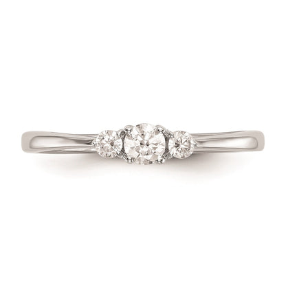 14K White Gold Complete Real Diamond Promise/Engagement Ring