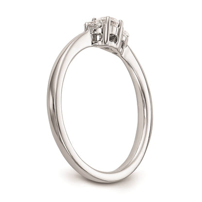 14K White Gold Complete Real Diamond Promise/Engagement Ring
