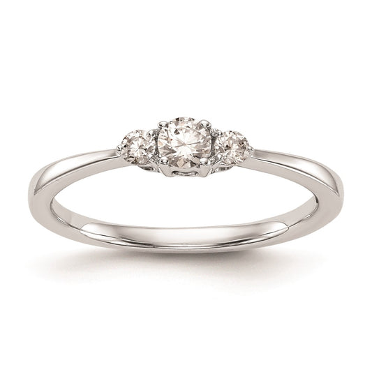14K White Gold Complete Real Diamond Promise/Engagement Ring