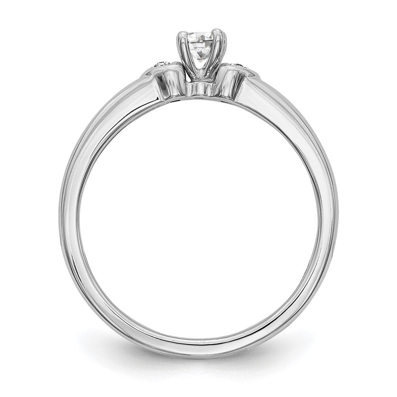14K White Gold Complete Real Diamond Promise/Engagement Ring
