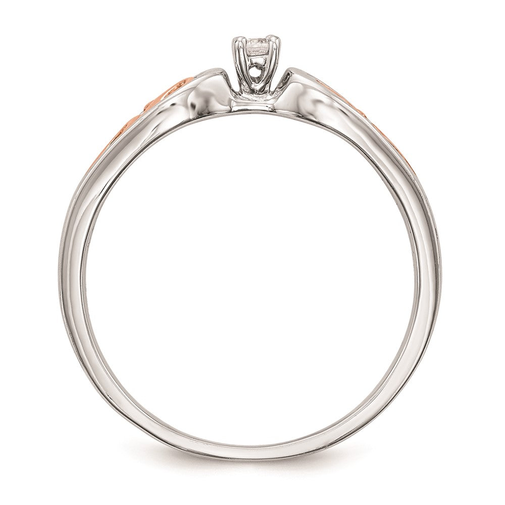14K White Gold & Rose Gold Comp. Real Diamond Promise/Engagement Ring
