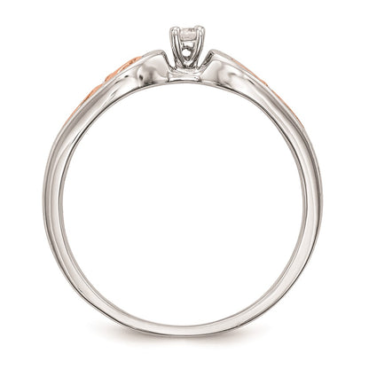 14K White Gold & Rose Gold Comp. Real Diamond Promise/Engagement Ring