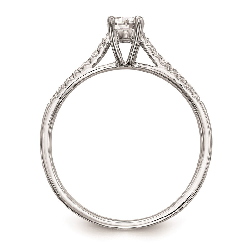 14K White Gold Complete Real Diamond Promise/Engagement Ring