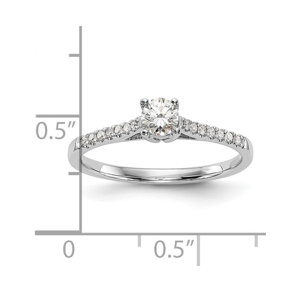 14K White Gold Complete Real Diamond Promise/Engagement Ring