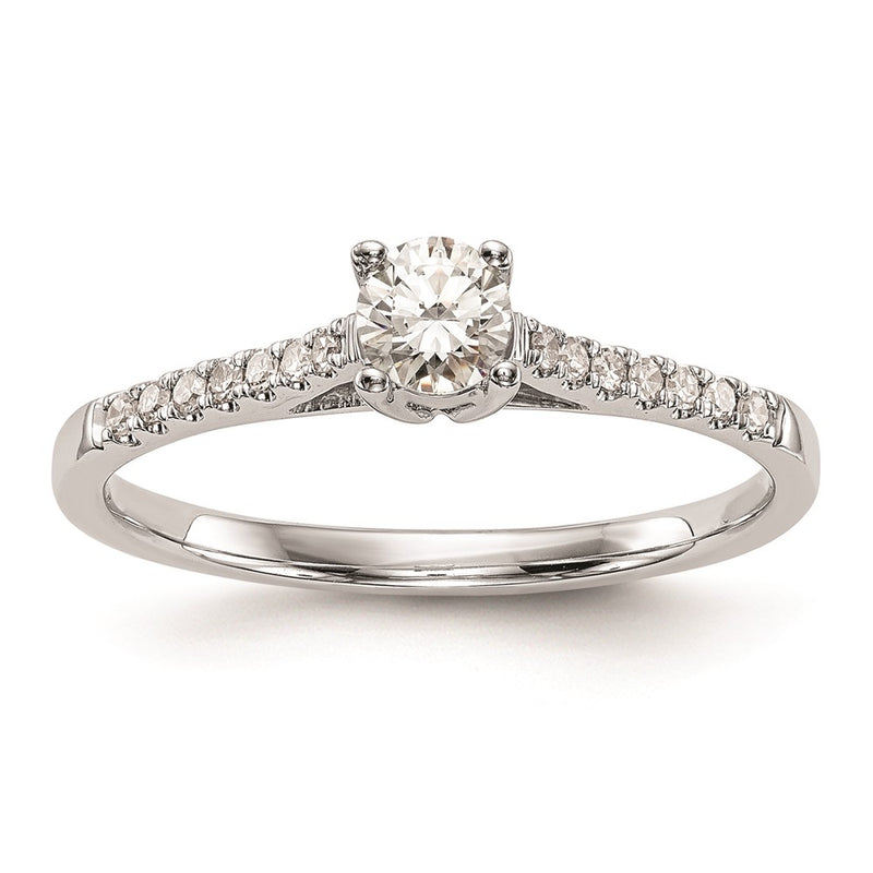 14K White Gold Complete Real Diamond Promise/Engagement Ring