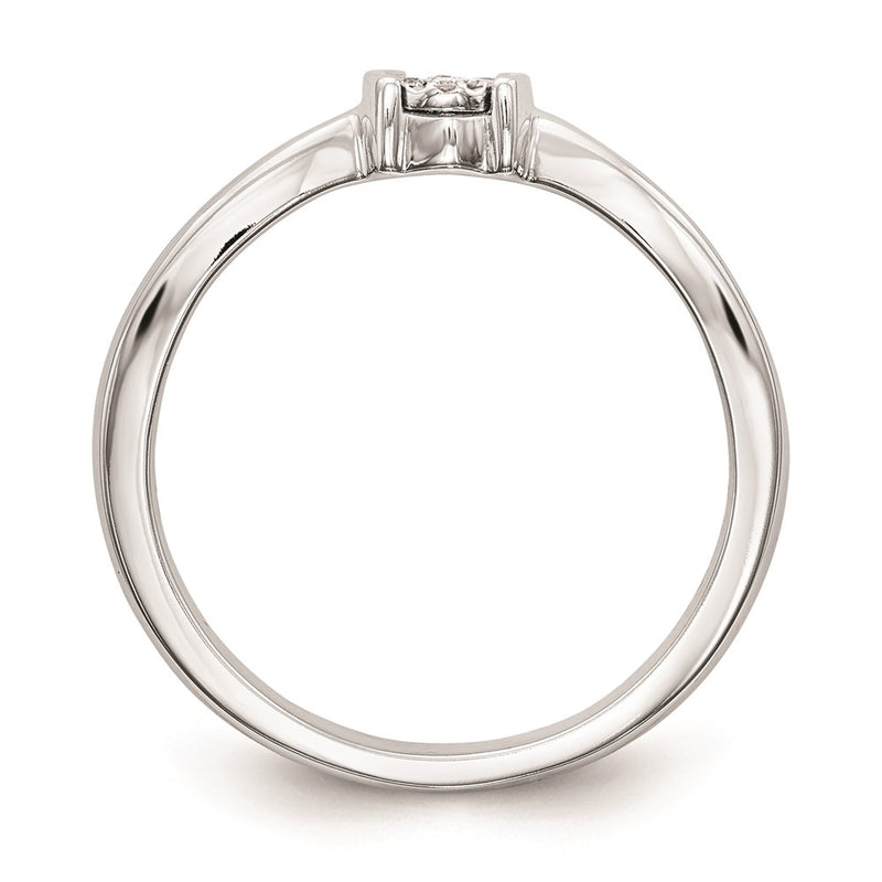 14K White Gold Complete Real Diamond Promise/Engagement Ring