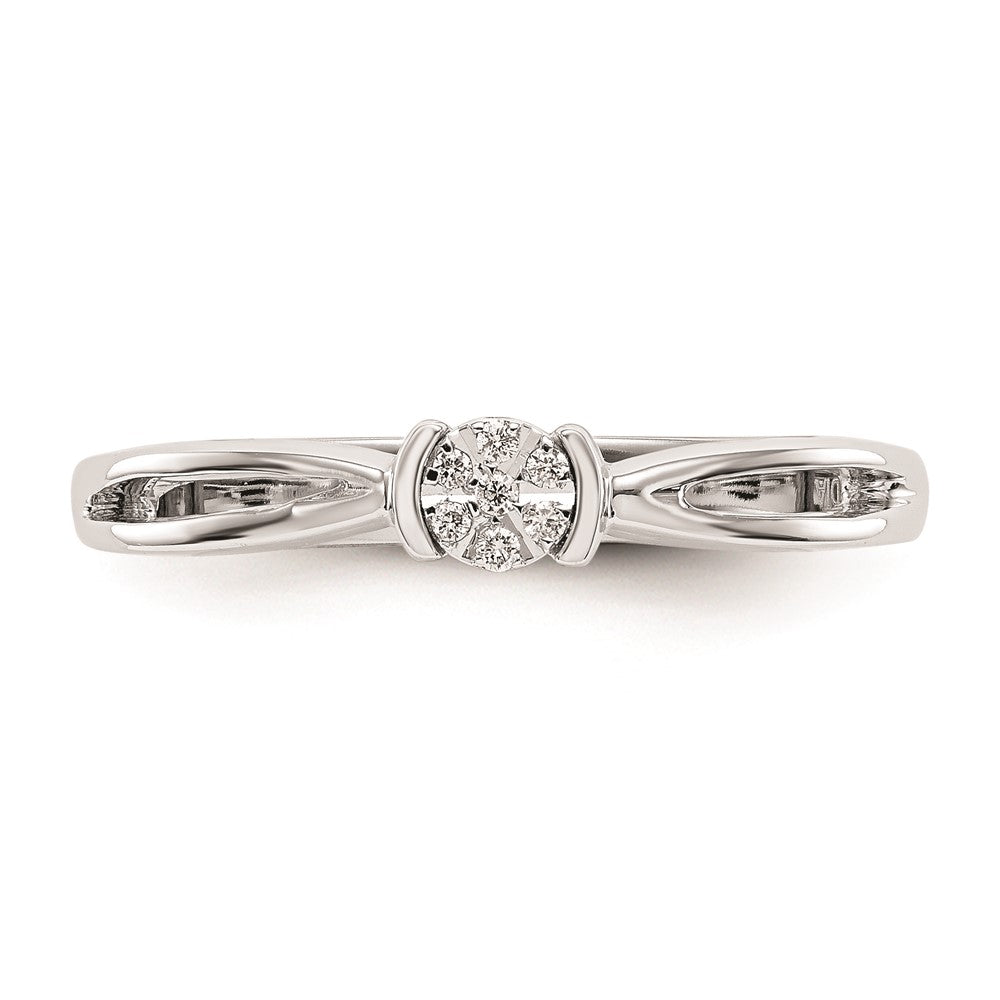 14K White Gold Complete Real Diamond Promise/Engagement Ring