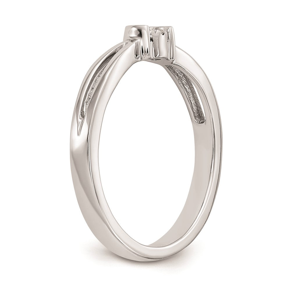 14K White Gold Complete Real Diamond Promise/Engagement Ring