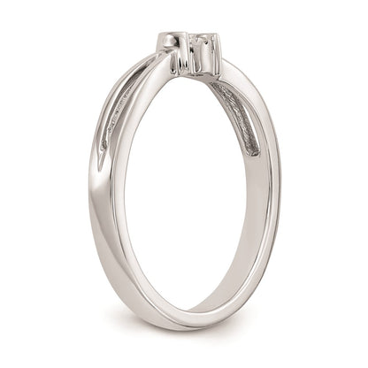 14K White Gold Complete Real Diamond Promise/Engagement Ring