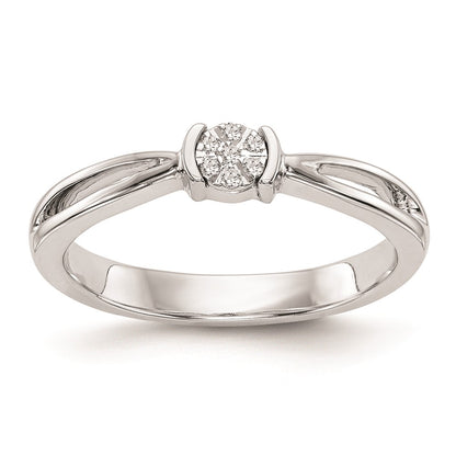 14K White Gold Complete Real Diamond Promise/Engagement Ring