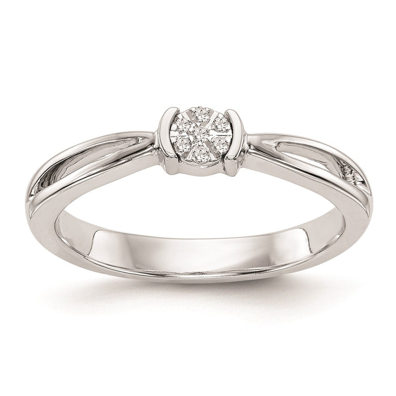 14K White Gold Complete Real Diamond Promise/Engagement Ring