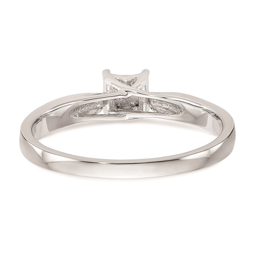 14K White Gold Complete Real Diamond Engagement Ring