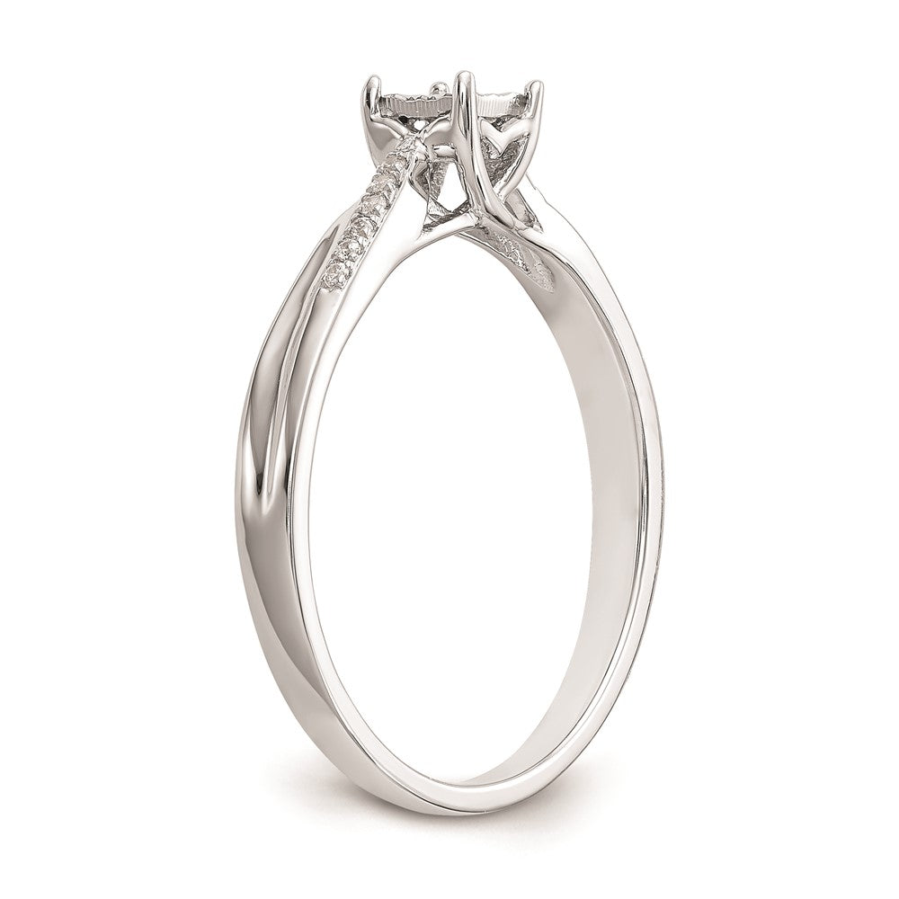 14K White Gold Complete Real Diamond Engagement Ring