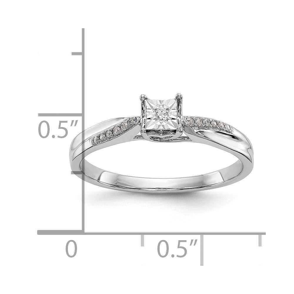 14K White Gold Complete Real Diamond Engagement Ring