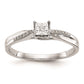 14K White Gold Complete Real Diamond Engagement Ring