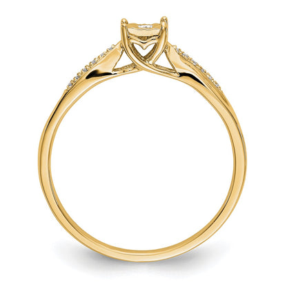 14K Yellow Gold Complete Real Diamond Engagement Ring