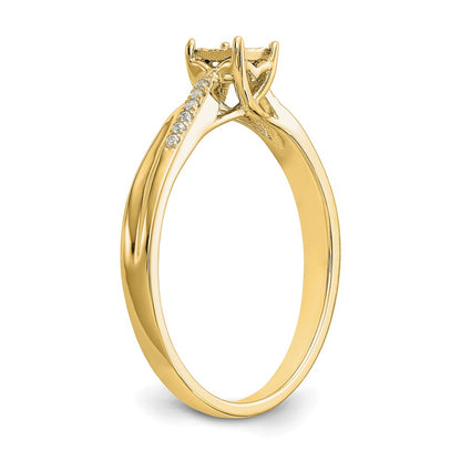 14K Yellow Gold Complete Real Diamond Engagement Ring