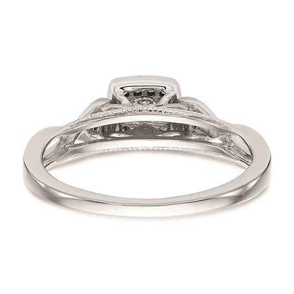 14K White Gold Complete Real Diamond Promise/Engagement Ring