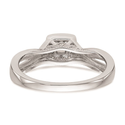 14K White Gold Complete Real Diamond Promise/Engagement Ring