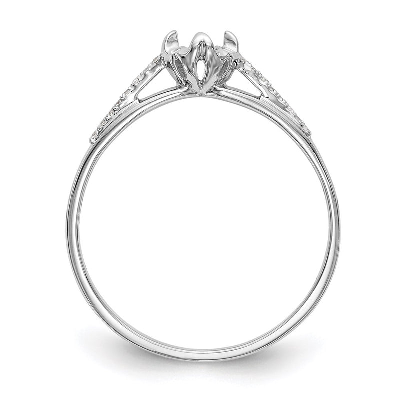 14K White Gold Complete Real Diamond Promise/Engagement Ring