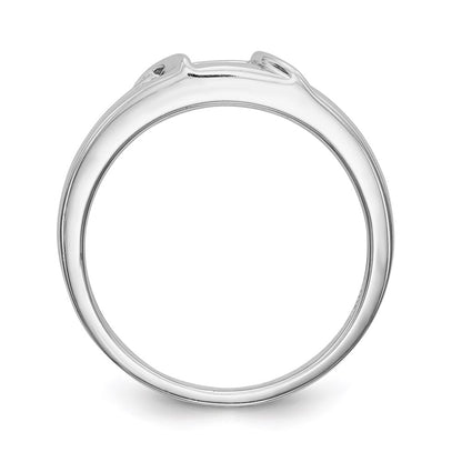 14K White Gold Complete Real Diamond Trio Men's Wedding Band
