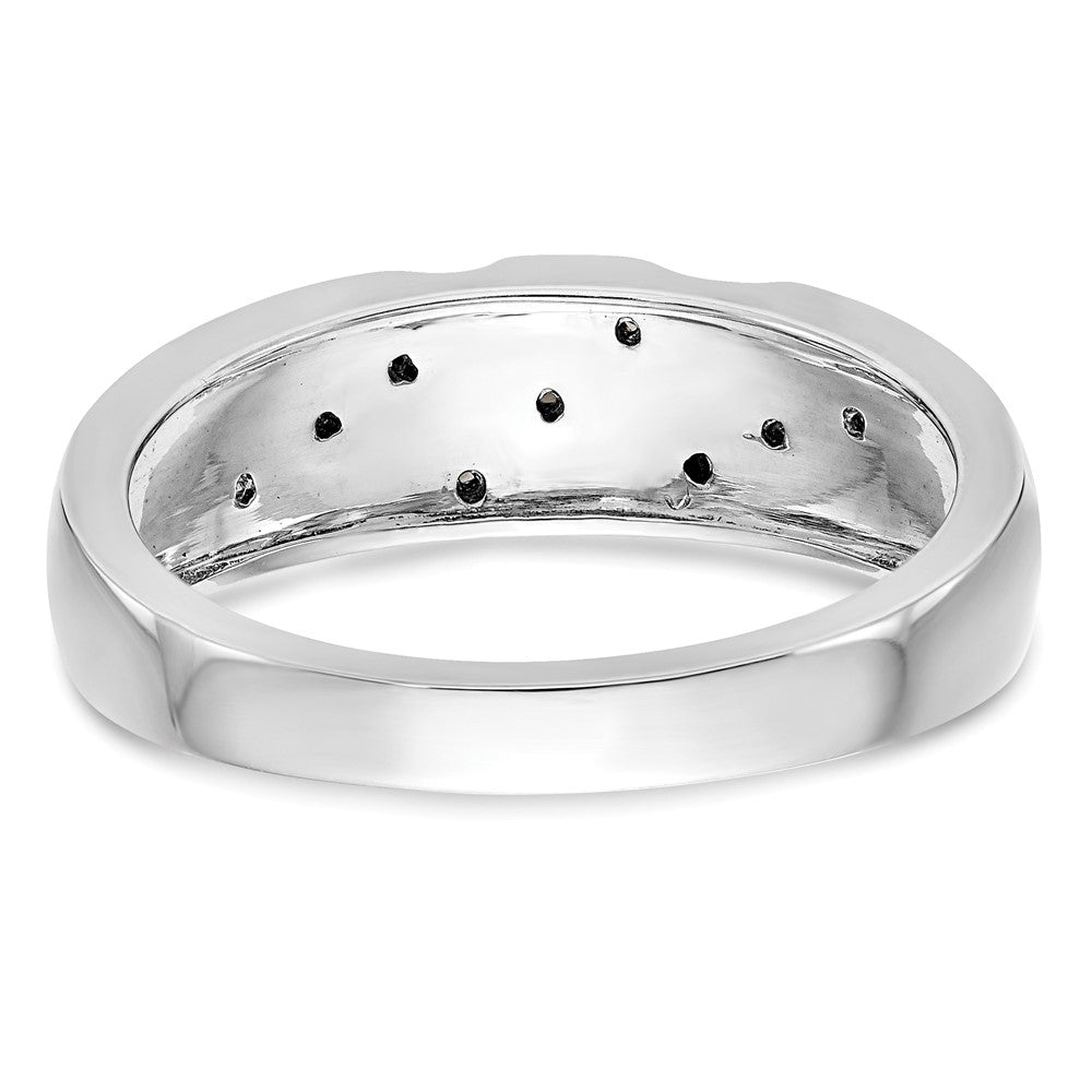 14K White Gold Complete Real Diamond Trio Men's Wedding Band