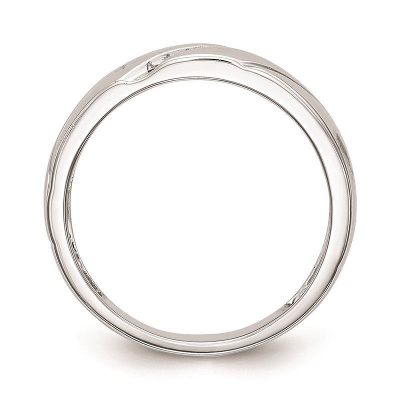 10K White Gold Complete Real Diamond Trio Men's Wedding Band