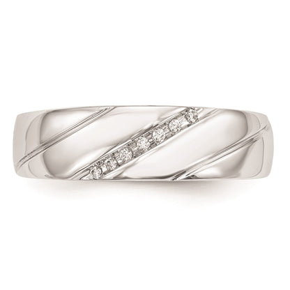14K White Gold Complete Real Diamond Trio Men's Wedding Band