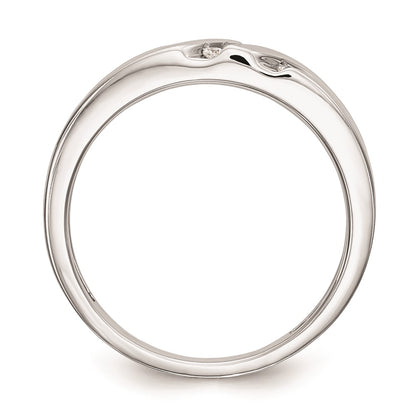 14K White Gold Complete Real Diamond Trio Men's Wedding Band
