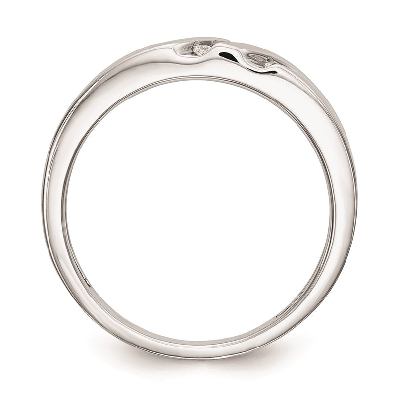 14K White Gold Complete Real Diamond Trio Men's Wedding Band