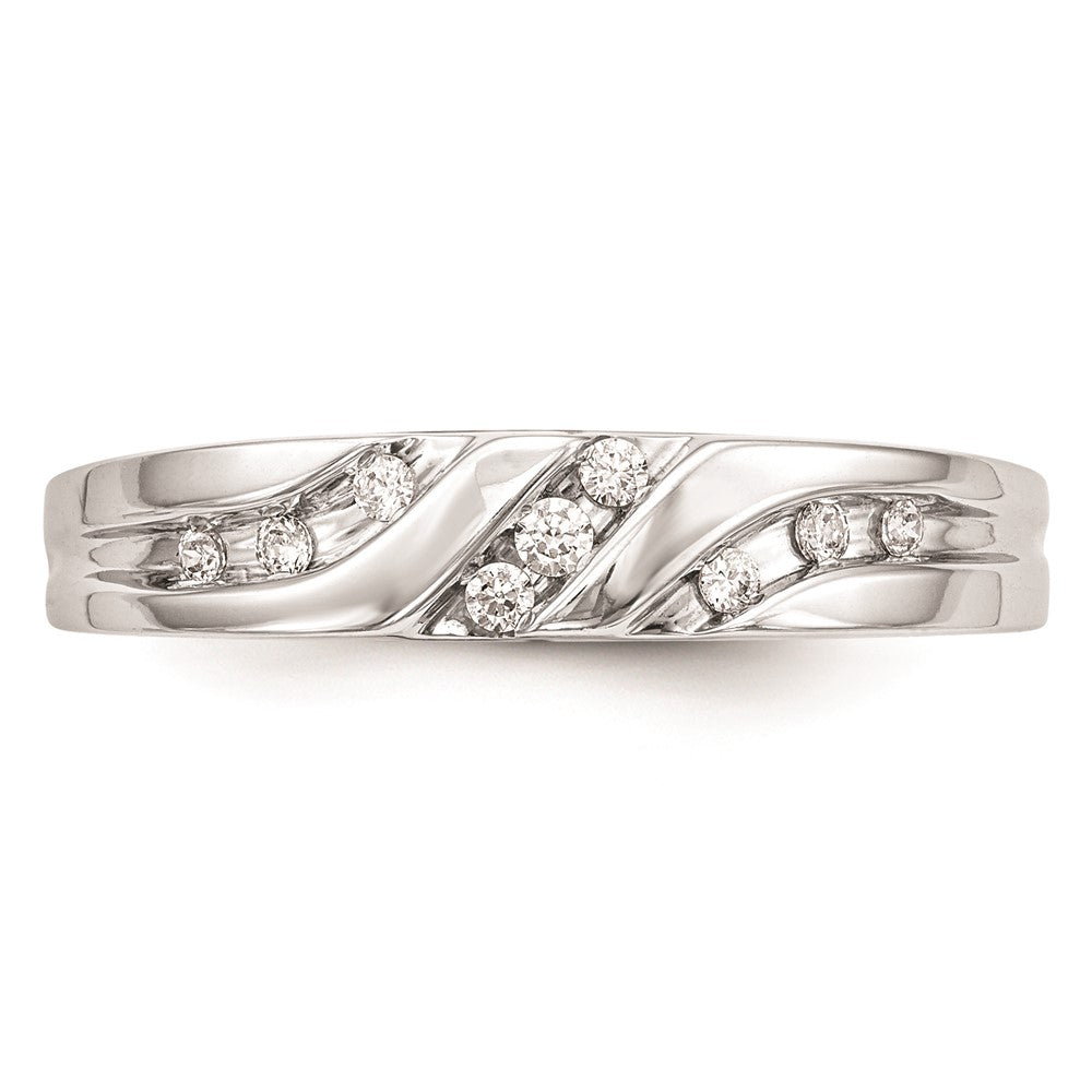 14K White Gold Complete Real Diamond Trio Men's Wedding Band
