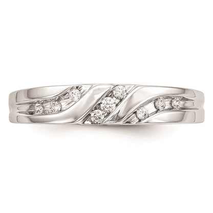 14K White Gold Complete Real Diamond Trio Men's Wedding Band