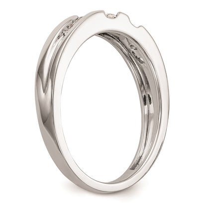 14K White Gold Complete Real Diamond Trio Men's Wedding Band