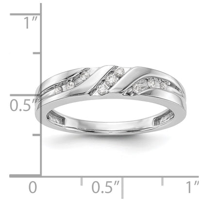 14K White Gold Complete Real Diamond Trio Men's Wedding Band