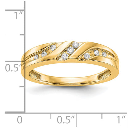 14K Yellow Gold Complete Real Diamond Trio Men's Wedding Band