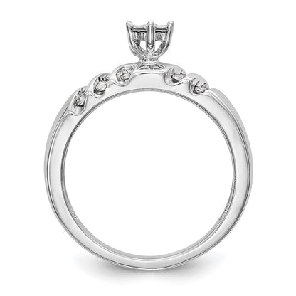 14K White Gold Complete Real Diamond Trio Engagement Ring