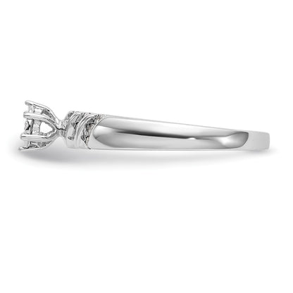 14K White Gold Complete Real Diamond Trio Engagement Ring