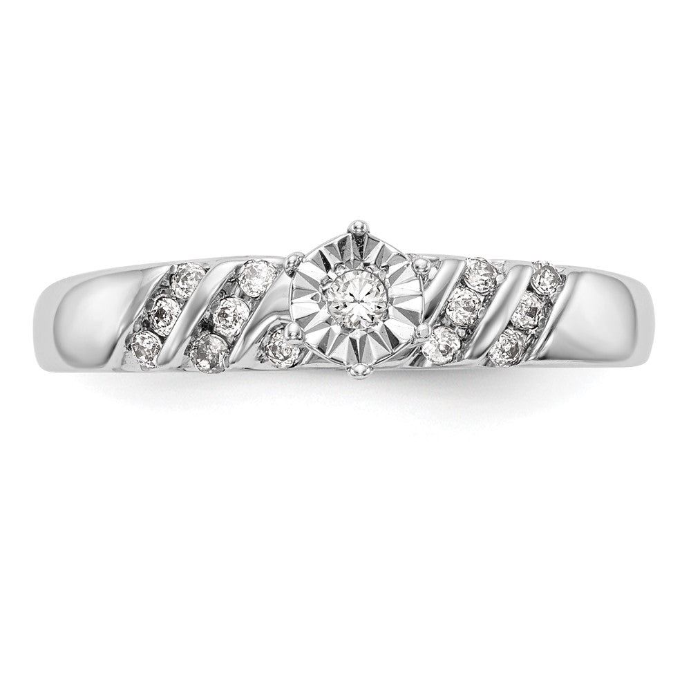 14K White Gold Complete Real Diamond Trio Engagement Ring