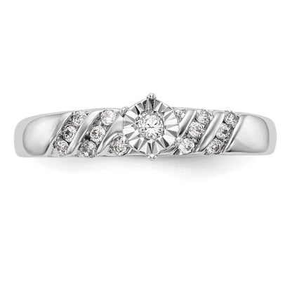14K White Gold Complete Real Diamond Trio Engagement Ring