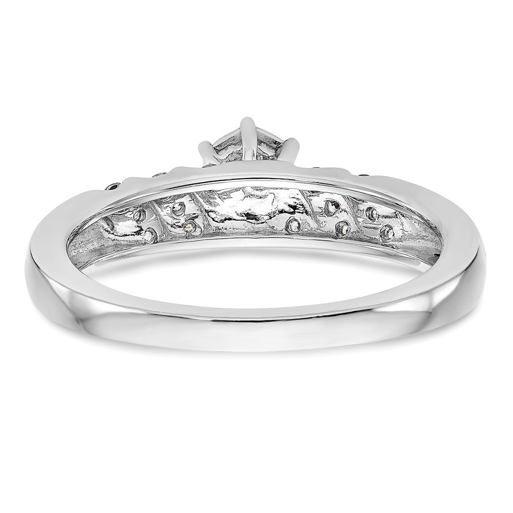14K White Gold Complete Real Diamond Trio Engagement Ring