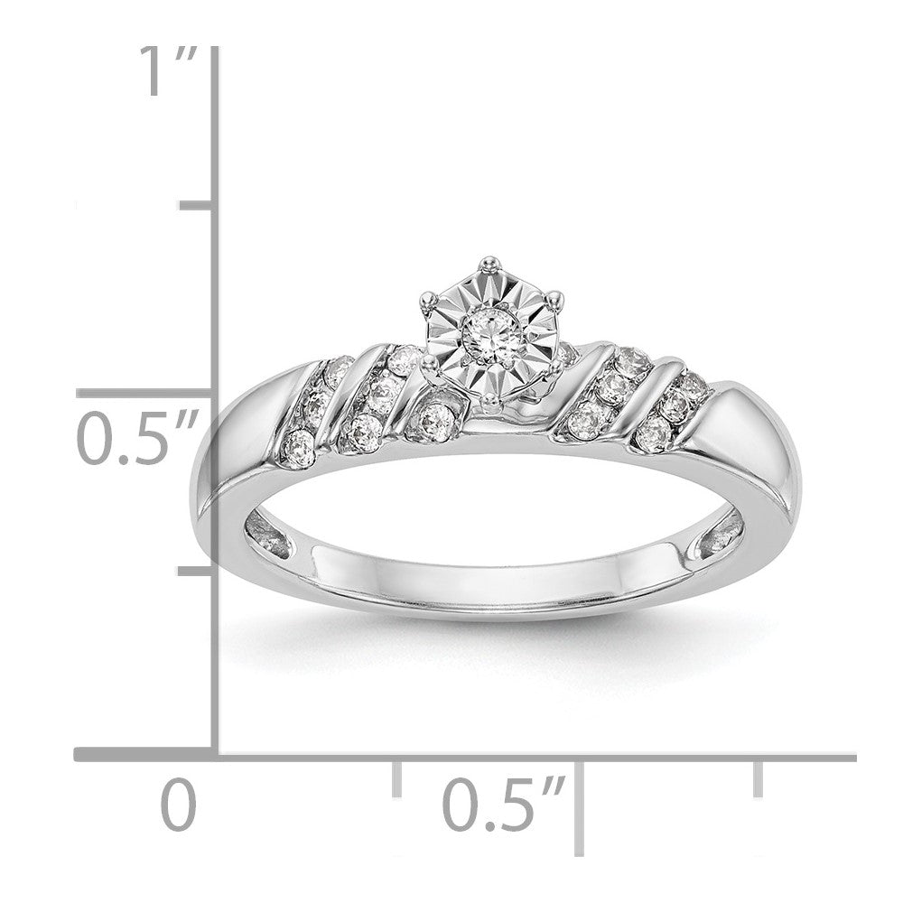 14K White Gold Complete Real Diamond Trio Engagement Ring