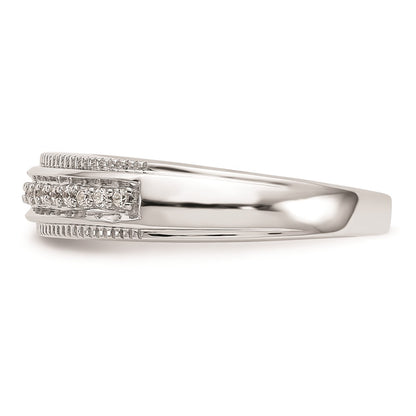 14K White Gold Complete Real Diamond Trio Men's Wedding Band