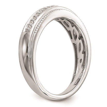 14K White Gold Complete Real Diamond Trio Men's Wedding Band