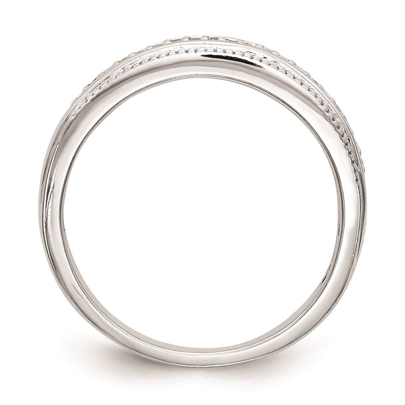 14K White Gold Complete Real Diamond Trio Ladies Wedding Band