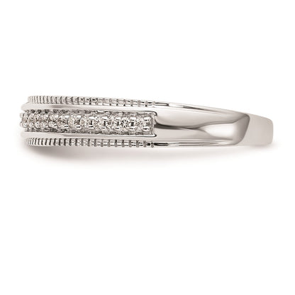 14K White Gold Complete Real Diamond Trio Ladies Wedding Band