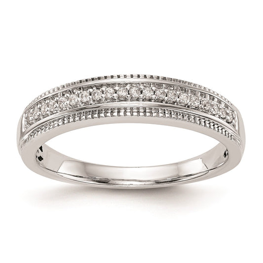 14K White Gold Complete Real Diamond Trio Ladies Wedding Band