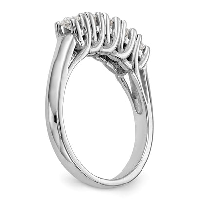 14K White Gold 5-Stone Real Diamond Band