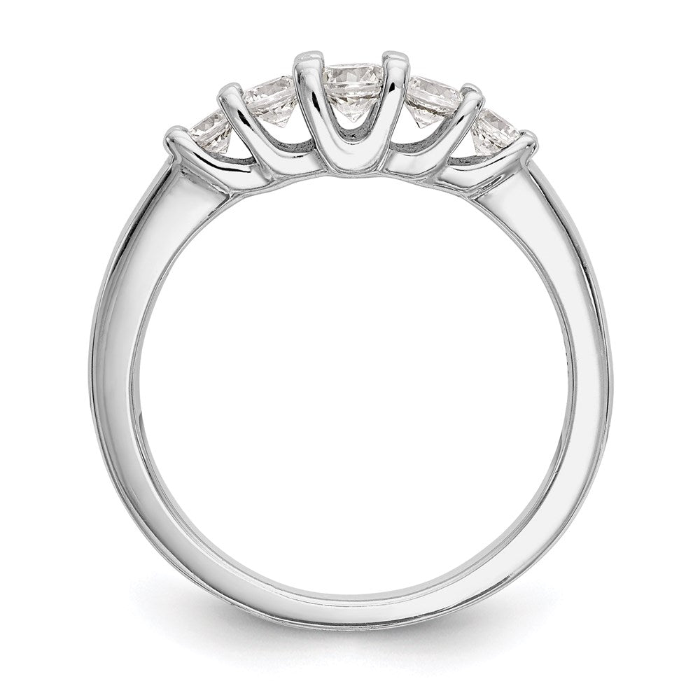 14K White Gold 5-Stone Real Diamond Band